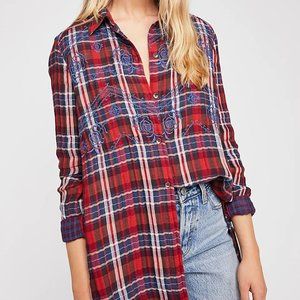 Free People Women's Magical Plaid Button Down Shirt